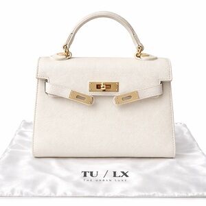 GRACE KELLY White Top-Handle / Crossbody Bag (Vegan Leather) by The Urban Luxe